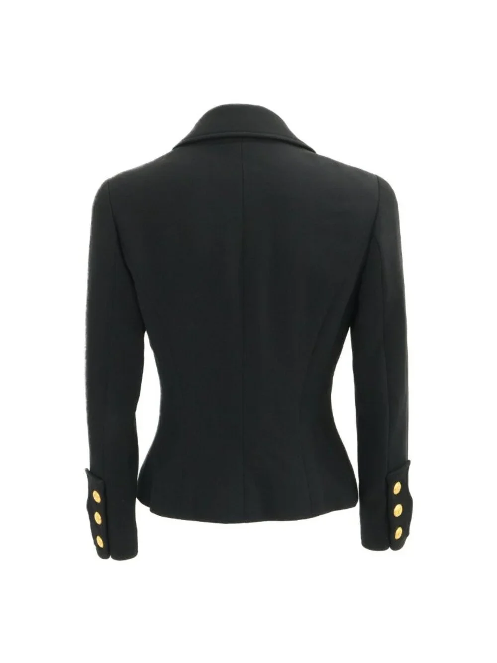 Chanel 96A Wool CC Logo Button Hem Chain Decoration Single Jacket 36